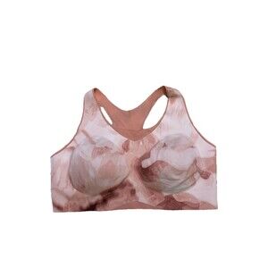 Soma Bliss Breathe Racerback Sports Bra XXLarge Padded Marbled Pink